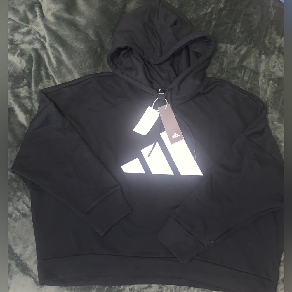 ADIDAS BLACK/WHITE PLUS SIZE SWEATSHIRT